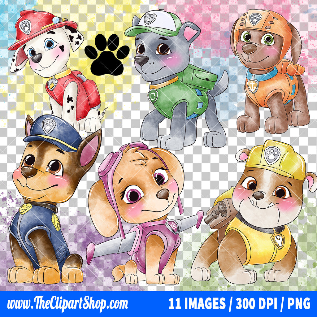 Premium Paw Patrol Clipart PNG Bundle