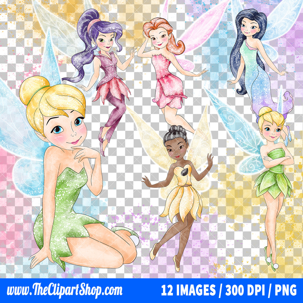Premium Tinker Bell Clipart PNG Bundle
