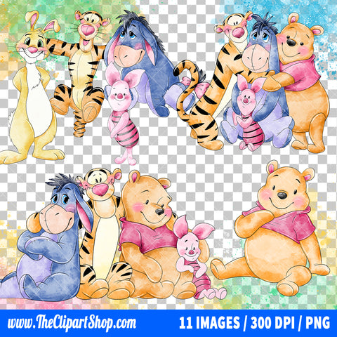 Premium Winnie The Pooh Clipart PNG Bundle