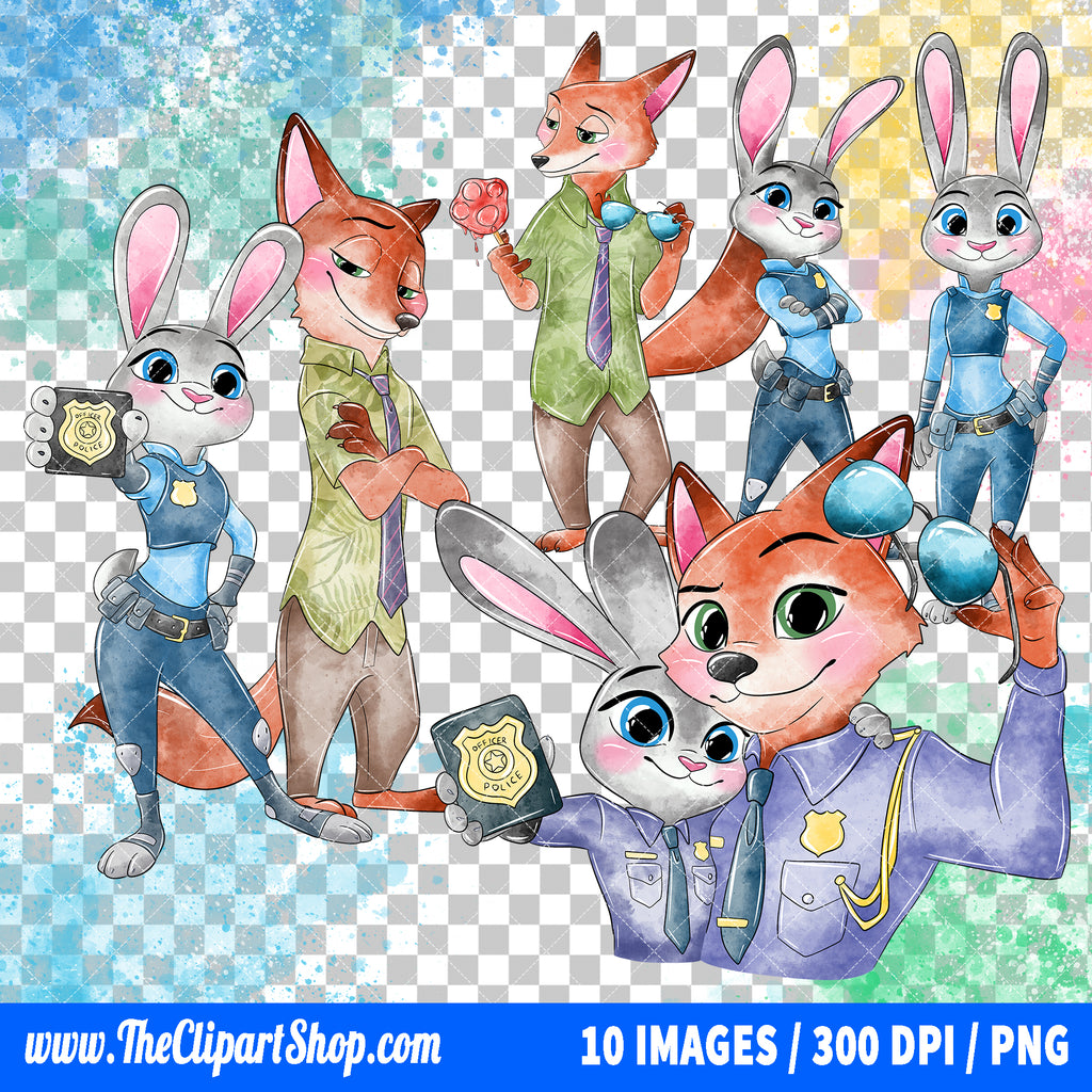 Premium Zootopia Clipart PNG Bundle