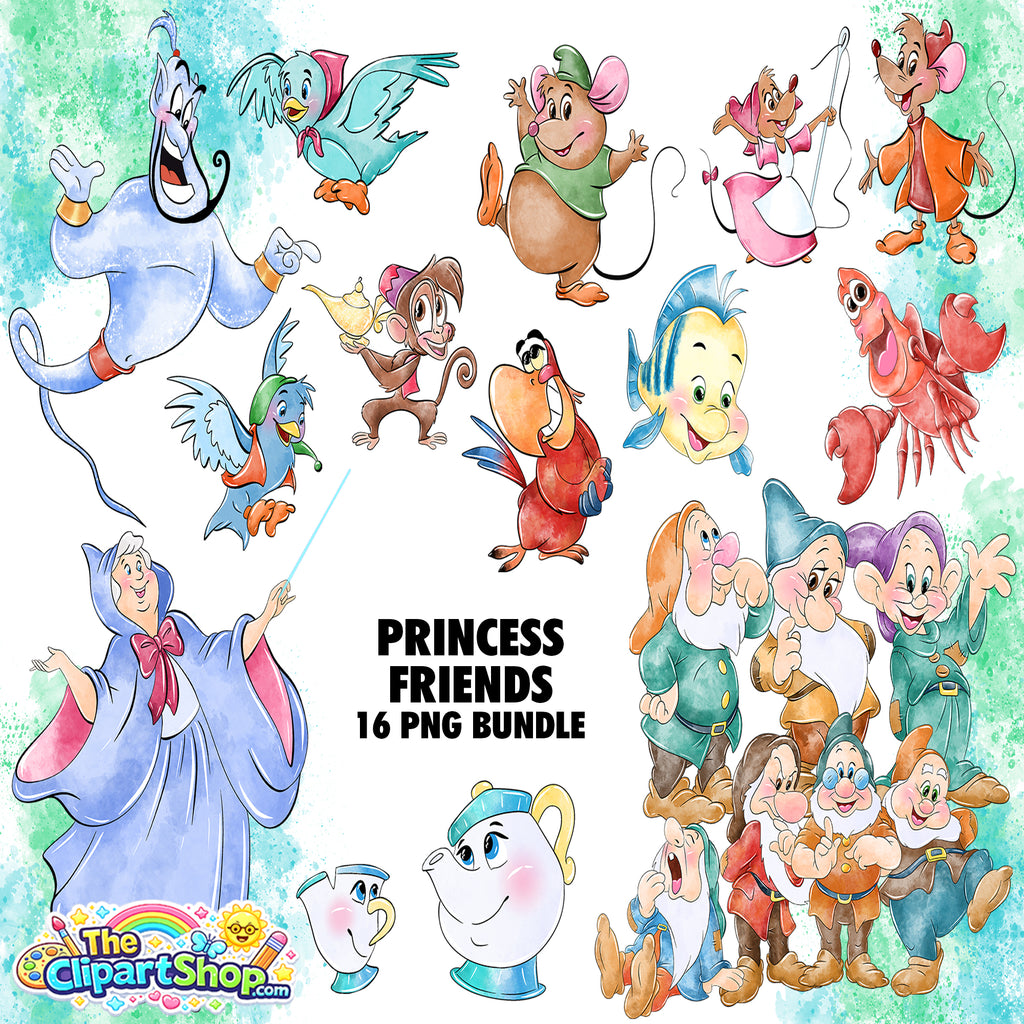 Princess Friends Clipart PNG Bundle