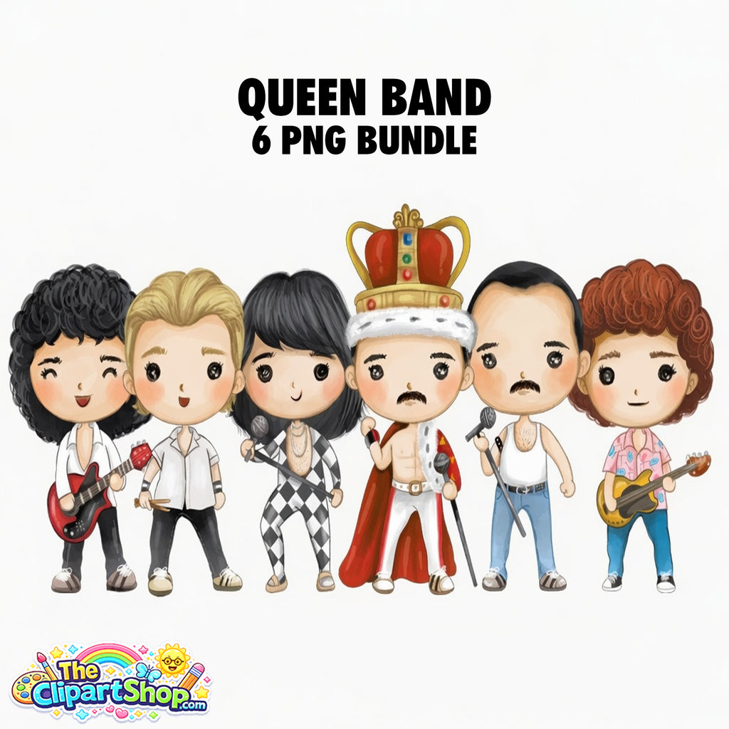 Queen Band Clipart PNG Bundle