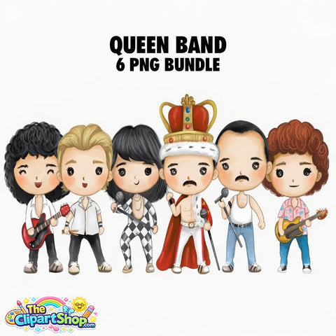Queen Band Clipart PNG Bundle