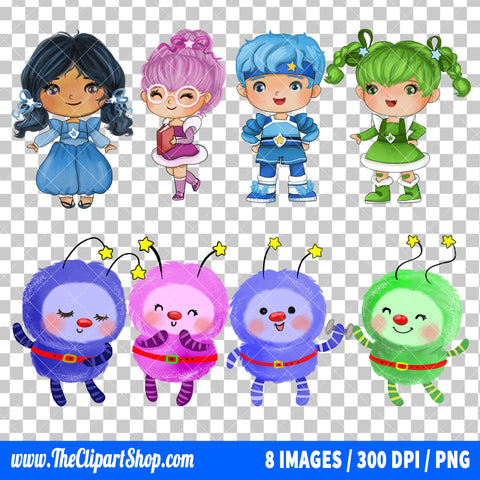 Rainbow Brite Clipart PNG Bundle #2