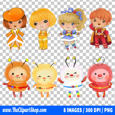 Rainbow Brite Clipart PNG Bundle