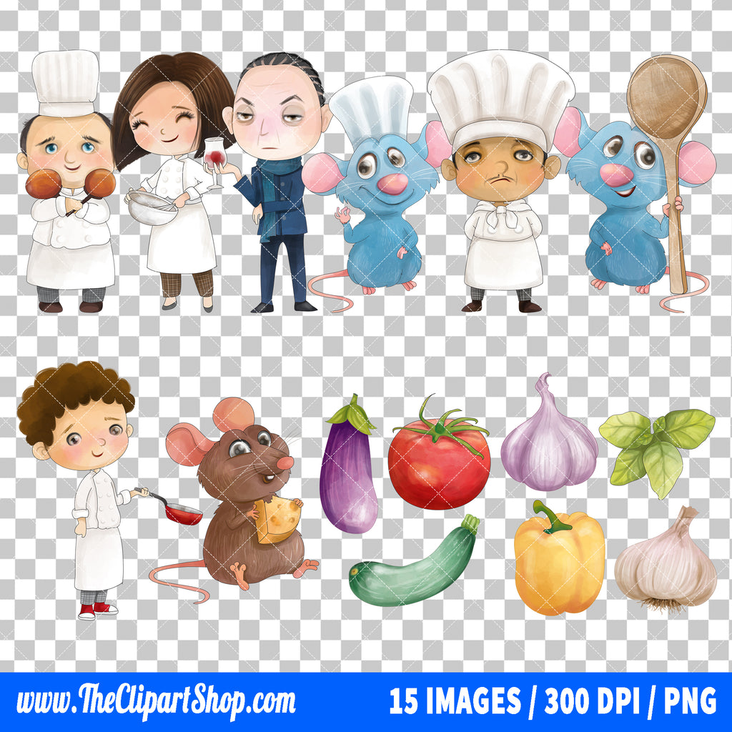 Ratatouille Clipart PNG Bundle