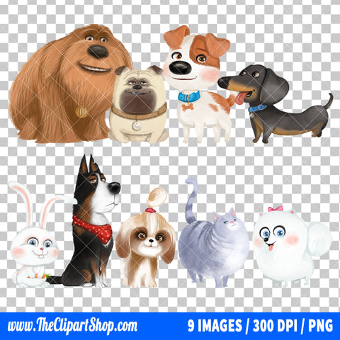 Secret Life Of Pets Clipart PNG Bundle #2