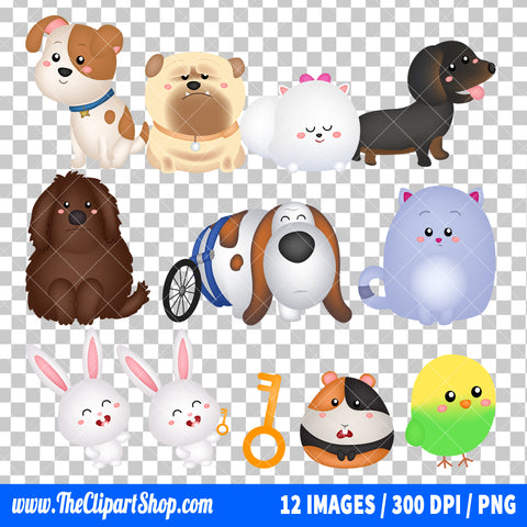 Secret Life Of Pets Clipart PNG Bundle