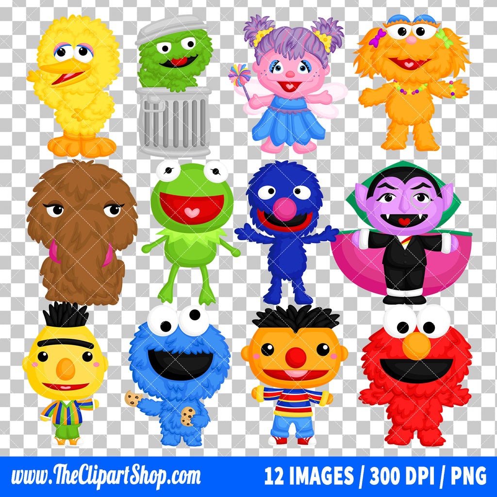 Sesame Street Clipart PNG Bundle