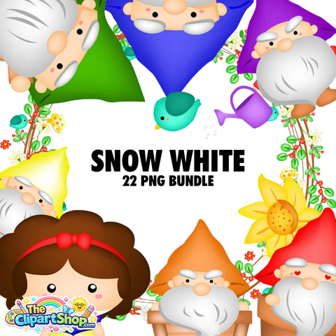 Snow White Clipart PNG Bundle #2