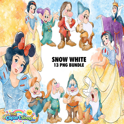 Snow White Clipart PNG Bundle #3