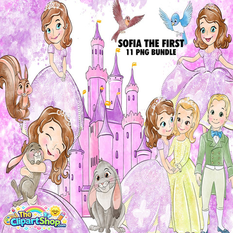 Sofia The First Clipart PNG Bundle