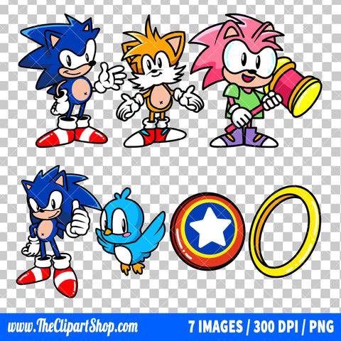 Sonic The Hedgehog Clipart PNG Bundle