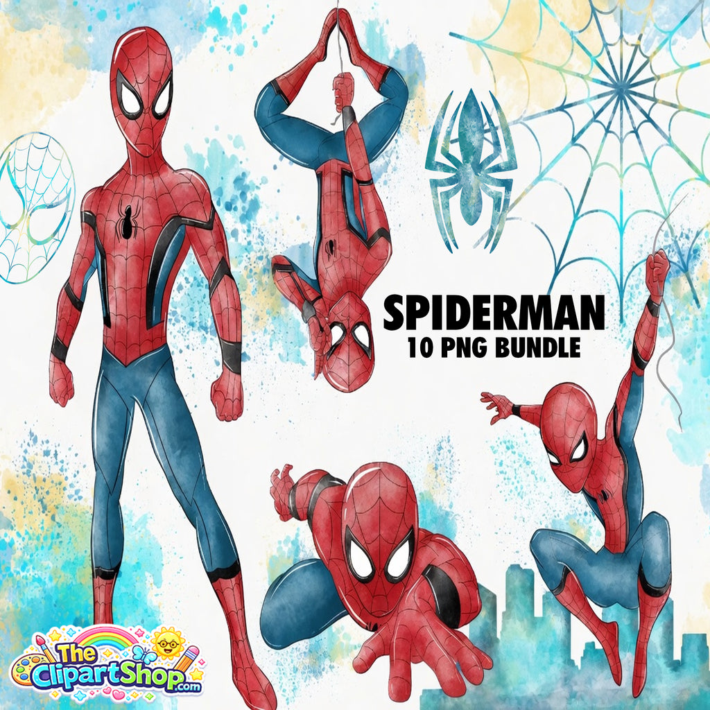 Spiderman Clipart PNG Bundle