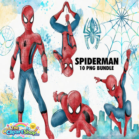 Spiderman Clipart PNG Bundle