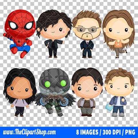 Spiderman Homecoming Clipart PNG Bundle