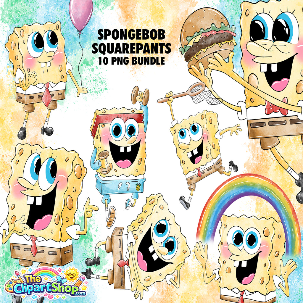 Spongebob Squarepants Clipart PNG Bundle