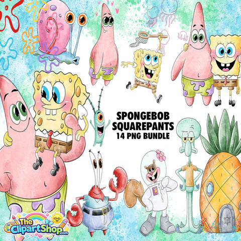 Spongebob Squarepants Clipart PNG Bundle #3