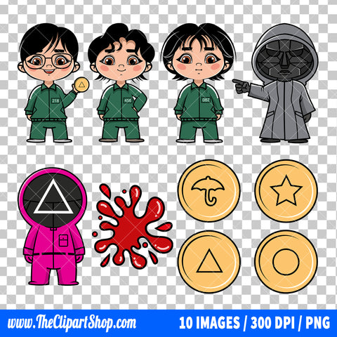 Squid Game Clipart PNG Bundle