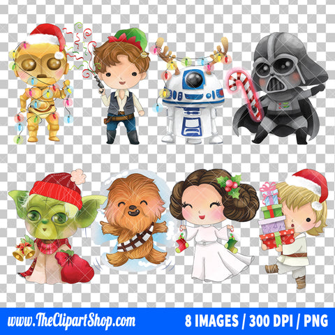 Star Wars Christmas Clipart PNG Bundle
