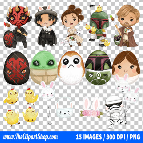 Star Wars Easter Clipart PNG Bundle #2