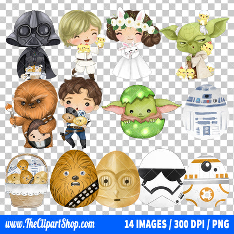 Star Wars Easter Clipart PNG Bundle
