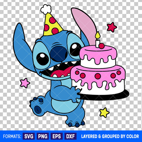 Stitch Birthday SVG Cut File for Cricut and Silhouette