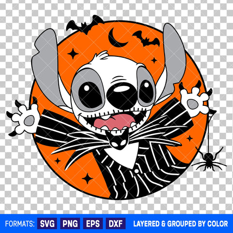 Stitch x Jack Skellington Halloween SVG Cut File for Cricut and Silhouette