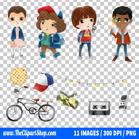Stranger Things Clipart PNG Bundle #3