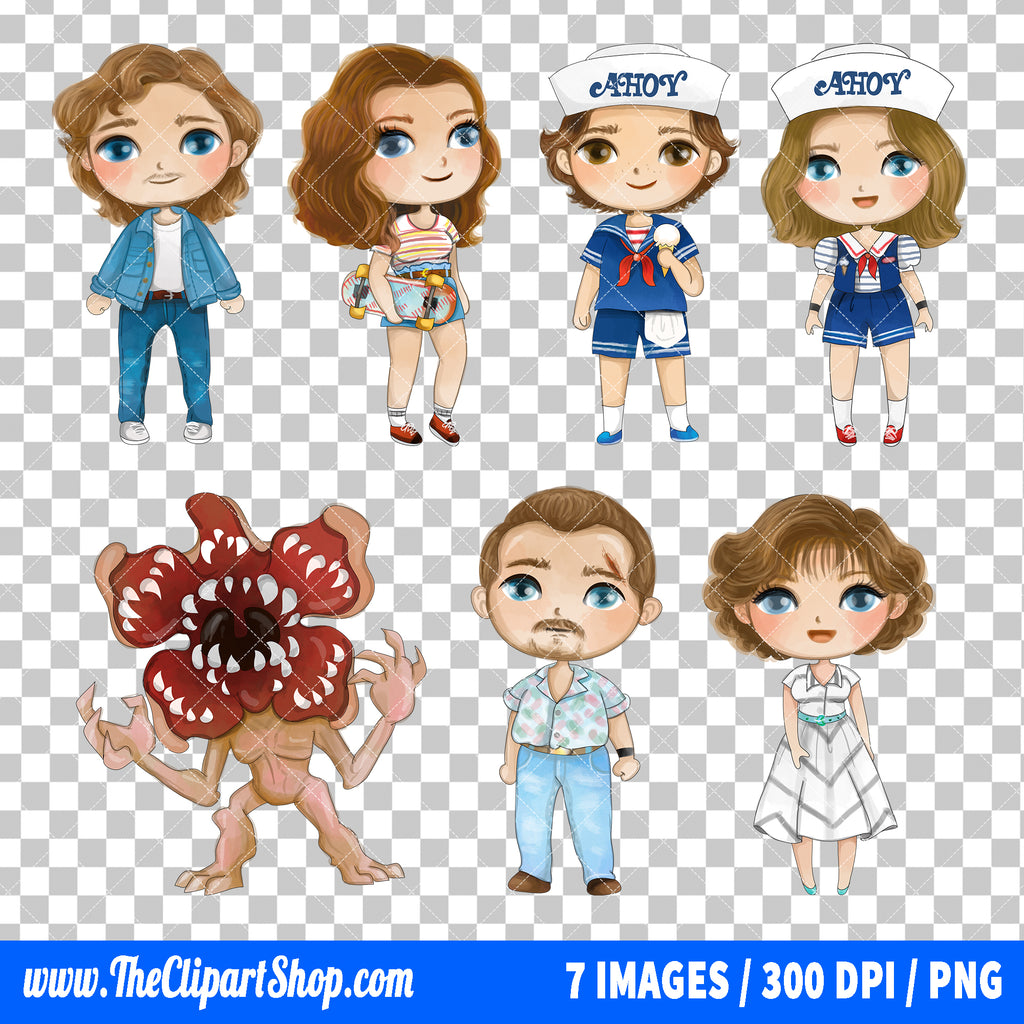 Stranger Things Clipart PNG Bundle #6