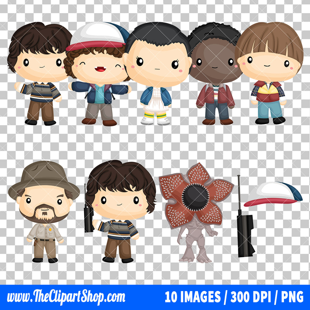 Stranger Things Clipart PNG Bundle