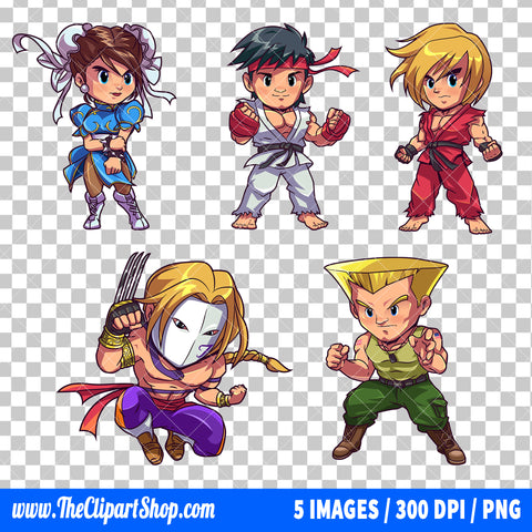 Street Fighter Clipart PNG Bundle
