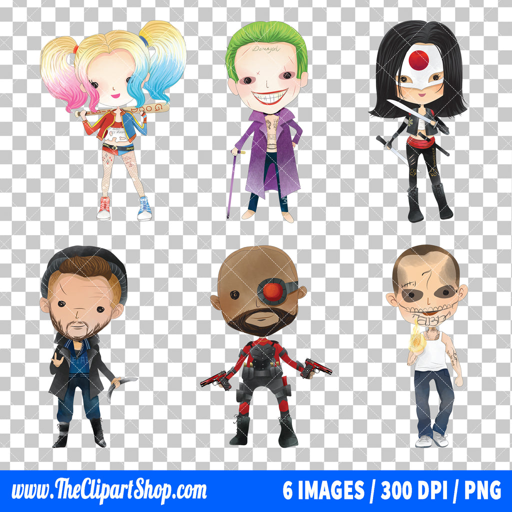 Suicide Squad Clipart PNG Bundle