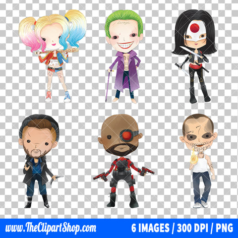 Suicide Squad Clipart PNG Bundle