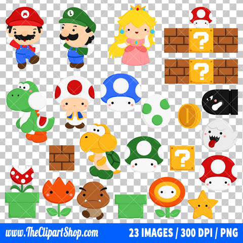 Super Mario Clipart PNG Bundle #2
