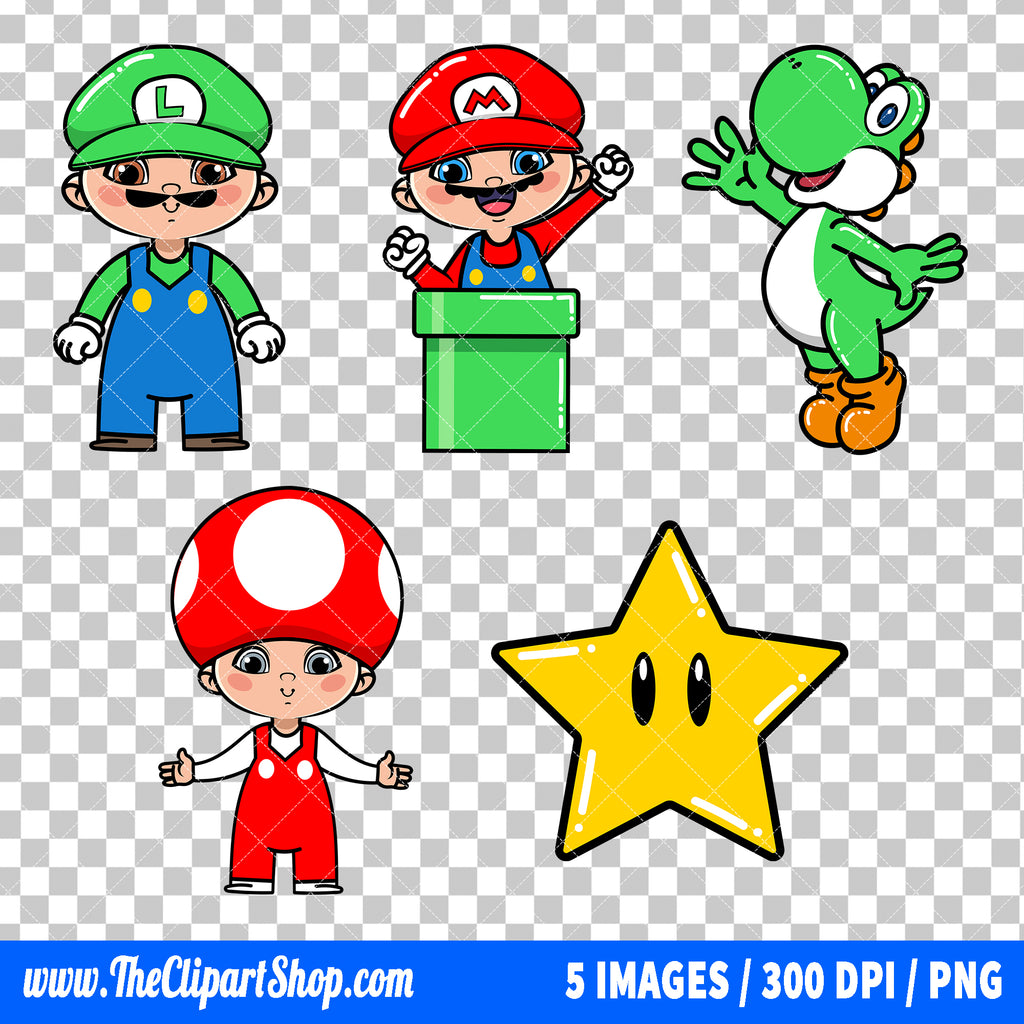 Super Mario Clipart PNG Bundle #3