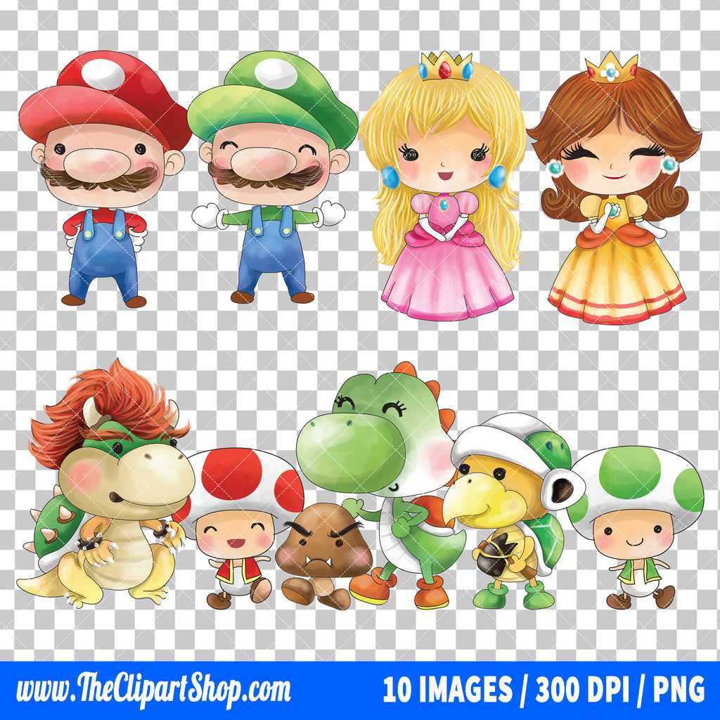 Super Mario Clipart PNG Bundle #4