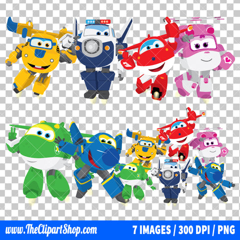 Super Wings Clipart PNG Bundle