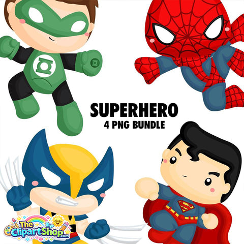 Superhero Clipart PNG Bundle