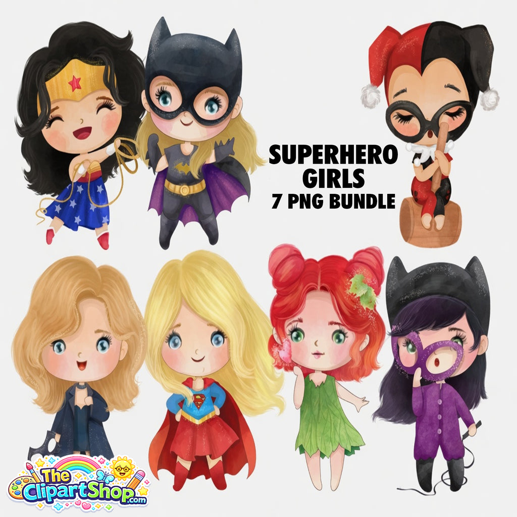 Superhero Girls Clipart PNG Bundle #3