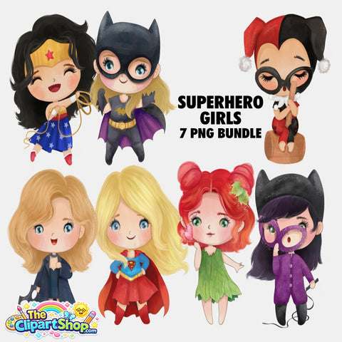 Superhero Girls Clipart PNG Bundle #3
