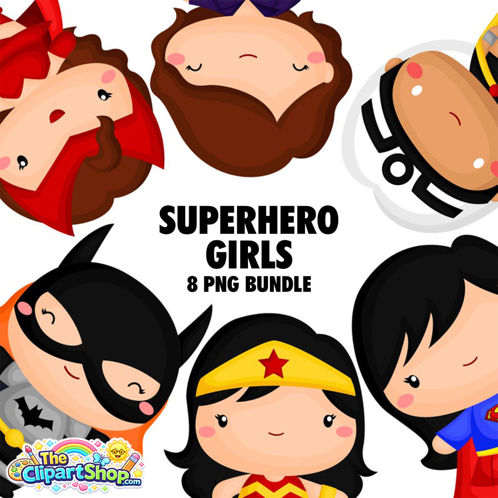 Superhero Girls Clipart PNG Bundle