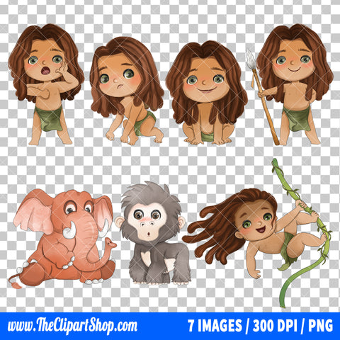 Tarzan Clipart PNG Bundle