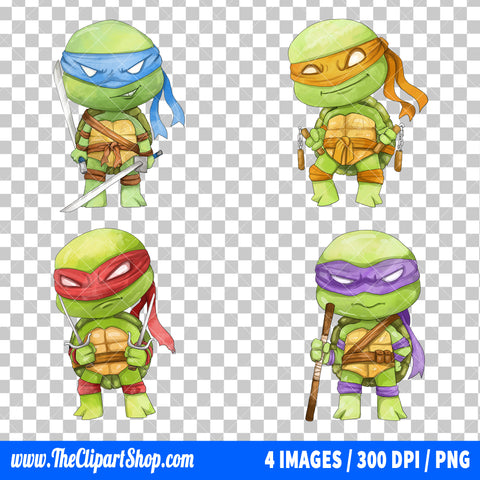 Teenage Mutant Ninja Turtles Clipart PNG Bundle #2