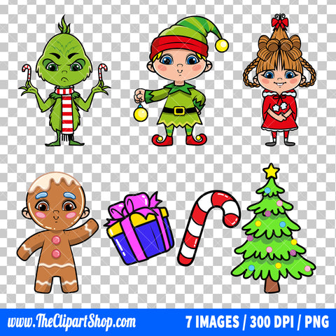The Grinch Clipart PNG Bundle