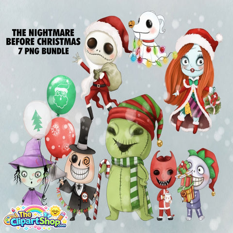 The Nightmare Before Christmas Clipart PNG Bundle #2