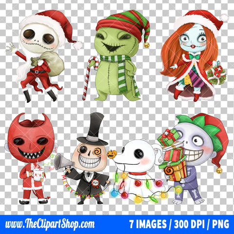 The Nightmare Before Christmas Clipart PNG Bundle