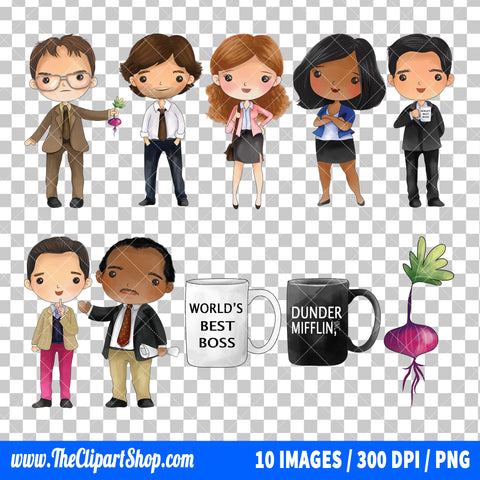 The Office Clipart PNG Bundle