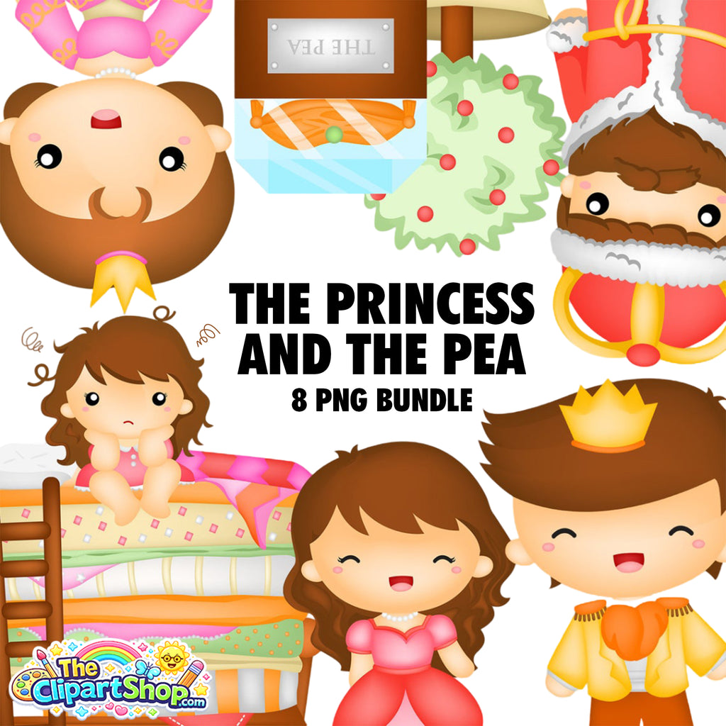 The Princess and the Pea Clipart PNG Bundle