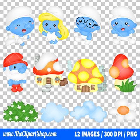 The Smurfs Clipart PNG Bundle